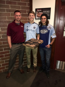 Graham Zusi and Connor Christians at Minsky's Pizza