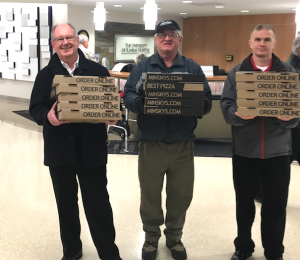 Minsky's Pizza visit KU Med